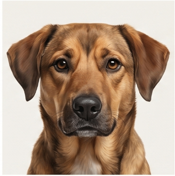 Rescue dog portrait, brown mixed breed